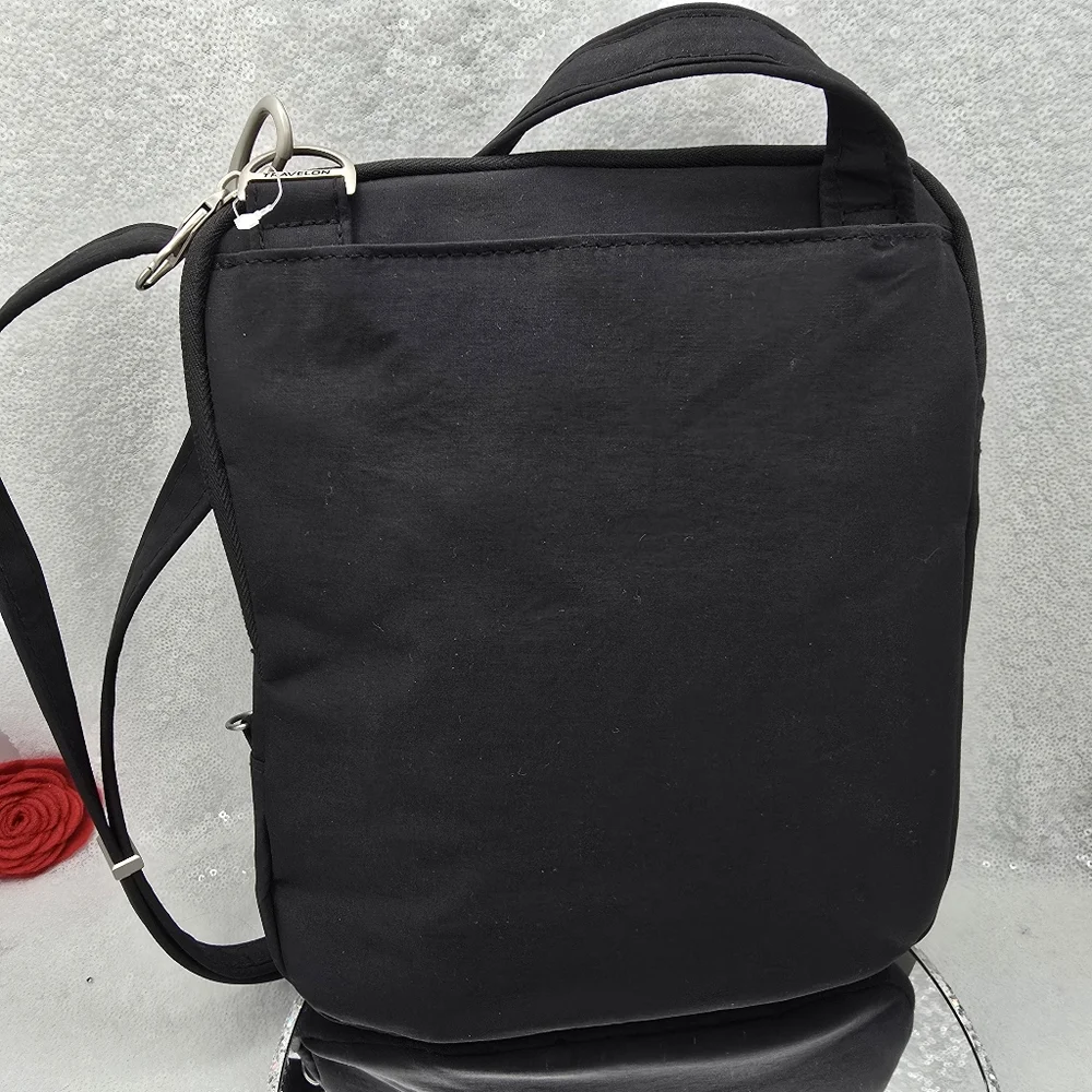 Travelon Anti-Theft Security Shoulder Crossbody Bag Slim Classic Black Travel - Picture 13 of 13